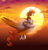 Size: 2385x2473 | Tagged: safe, artist:sugaryicecreammlp, oc, oc only, oc:gaash, alicorn, braham, original species, pony, seraph, seraphicorn, alicorn oc, female, high res, multiple wings, ocean, slender, solo, sunset, thin