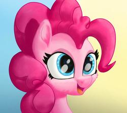 Size: 1212x1080 | Tagged: safe, artist:nuxersopus, pinkie pie, earth pony, pony, g4, bust, cheek fluff, cute, diapinkes, female, happy, mare, smiling, solo