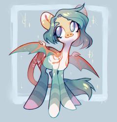 Size: 1912x2000 | Tagged: safe, artist:angrygem, oc, oc only, pony, bat wings, leonine tail, solo, wings