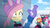 Size: 1885x1041 | Tagged: safe, screencap, fluttershy, pinkie pie, sunset shimmer, trixie, equestria girls, equestria girls specials, g4, my little pony equestria girls: better together, my little pony equestria girls: holidays unwrapped, female, i've seen some shit, plusplus, thousand yard stare, you know for kids