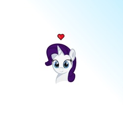 Size: 976x976 | Tagged: safe, artist:badponyvectors, rarity, pony, unicorn, g4, bust, female, gradient background, heart, looking at you, mare, smiling, solo, tiny