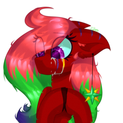 Size: 2000x2000 | Tagged: safe, artist:redheartponiesfan, oc, oc only, oc:jokey, pony, bust, crying, female, floppy ears, high res, mare, portrait, simple background, solo, transparent background