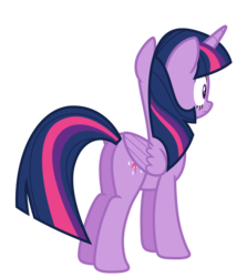 Size: 6201x6962 | Tagged: safe, artist:estories, twilight sparkle, alicorn, pony, g4, absurd resolution, butt, female, plot, simple background, solo, transparent background, twilight sparkle (alicorn), vector