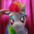 Size: 578x578 | Tagged: safe, artist:ponimalion, rainbow dash, human, pegasus, pony, g4, animated, bedroom eyes, cute, dashabetes, ear scratch, female, hand, irl, looking at you, mare, offscreen character, photo, smiling