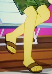 Size: 1866x2677 | Tagged: safe, screencap, sandalwood, equestria girls, equestria girls series, g4, i'm on a yacht, spoiler:eqg series (season 2), ankles, clothes, cropped, feet, legs, male, male feet, pictures of legs, sandals, shorts, toes