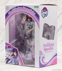 Size: 1042x1200 | Tagged: safe, artist:shunya yamashita, kotobukiya, twilight sparkle, human, g4, bishoujo, book, box, clothes, equestria girls outfit, humanized, package