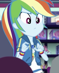 Size: 675x827 | Tagged: safe, screencap, rainbow dash, equestria girls, equestria girls specials, g4, my little pony equestria girls: better together, my little pony equestria girls: holidays unwrapped, cropped, cute, dashabetes, female, geode of super speed, magical geodes, solo