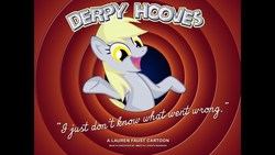 Size: 1280x720 | Tagged: safe, derpy hooves, pony, g4, cute, derpabetes, i just don't know what went wrong, looney tunes, silly, that's all folks, underp