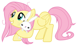 Size: 3161x1928 | Tagged: safe, artist:sonofaskywalker, angel bunny, fluttershy, pegasus, pony, rabbit, g4, she talks to angel, animal, cutie mark, female, male, mare, messy mane, simple background, smiling, transparent background, vector