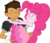 Size: 5451x4721 | Tagged: safe, artist:shootingstarsentry, pinkie pie, oc, oc:copper plume, equestria girls, g4, absurd resolution, blushing, canon x oc, carrying, commission, copperpie, female, glasses, hug, male, shipping, simple background, smiling, straight, transparent background