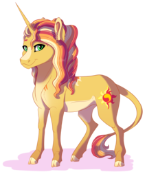Size: 2484x2897 | Tagged: safe, artist:venommocity, sunset shimmer, pony, g4, cloven hooves, female, high res, leonine tail, simple background, solo, transparent background