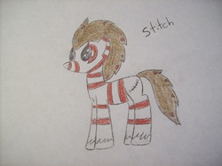 Size: 500x374 | Tagged: safe, artist:akanisen, oc, oc only, oc:stitch, pony, unicorn, male, solo, stallion, traditional art