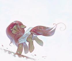 Size: 1702x1436 | Tagged: safe, artist:mirroredsea, fluttershy, pegasus, pony, g4, clothes, cute, eyes closed, female, mare, open mouth, profile, shyabetes, smiling, solo