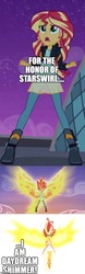 Size: 500x1602 | Tagged: safe, edit, edited screencap, editor:lord you know who, screencap, sunset shimmer, equestria girls, g4, comic, daydream shimmer, fiery shimmer, implied starswirl, screencap comic, she-ra, transformation, transformation sequence