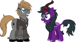 Size: 2030x1125 | Tagged: safe, artist:theeditormlp, oc, oc only, oc:christian, oc:the editor, earth pony, kirin, pony, glasses, male, simple background, stallion, sweater vest, transparent background, vector