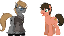 Size: 1992x1125 | Tagged: safe, artist:theeditormlp, oc, oc only, oc:superstar, oc:the editor, earth pony, pony, glasses, male, simple background, stallion, sweater vest, transparent background, vector