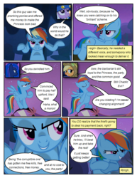 Size: 612x792 | Tagged: safe, artist:newbiespud, edit, edited screencap, screencap, applejack, princess luna, rainbow dash, twilight sparkle, alicorn, earth pony, pegasus, pony, unicorn, comic:friendship is dragons, g4, luna eclipsed, sleepless in ponyville, angry, bipedal, cloak, clothes, comic, cosplay, costume, dialogue, evil smile, eyes closed, fake beard, female, freckles, gendo pose, grin, hat, mare, nightmare night costume, scarecrow, screencap comic, smiling, star swirl the bearded costume, twilight the bearded, unicorn twilight, wizard hat