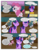 Size: 612x792 | Tagged: safe, artist:newbiespud, edit, edited screencap, screencap, applejack, fluttershy, pinkie pie, rarity, tom, twilight sparkle, earth pony, pegasus, pony, unicorn, comic:friendship is dragons, g4, my little pony: friendship is magic, the return of harmony, angry, annoyed, argument, chocolate, chocolate rain, cloud, comic, dialogue, eyes closed, fight, flutterbitch, flying, food, freckles, frown, greedity, gritted teeth, hat, implied rainbow dash, liarjack, looking back, looking down, looking up, pointing, rain, raised hoof, riding, rock, screencap comic, unicorn twilight, wet mane