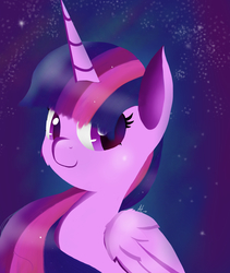 Size: 1600x1900 | Tagged: safe, artist:a-happy-thought, twilight sparkle, alicorn, pony, g4, cheek fluff, cute, female, mare, solo, twiabetes, twilight sparkle (alicorn), wing fluff