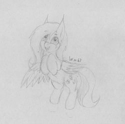 Size: 2480x2457 | Tagged: safe, artist:wapamario63, fluttershy, pegasus, pony, g4, cute, female, high res, mare, monochrome, shyabetes, sketch, solo, traditional art