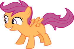 Size: 6488x4341 | Tagged: safe, artist:bobthelurker, scootaloo, pegasus, pony, g4, hearts and hooves day (episode), absurd resolution, cute, cutealoo, excited, female, filly, simple background, solo, transparent background, vector