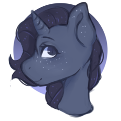 Size: 2000x2000 | Tagged: safe, artist:poofindi, oc, oc only, pony, unicorn, bust, high res, portrait, smiling, solo