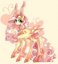 Size: 2446x2718 | Tagged: safe, artist:manella-art, fluttershy, pegasus, pony, g4, alternate design, big ears, butterfly eyes, colored hooves, colored wings, curly mane, cute, cutie mark background, ear fluff, female, high res, leg fluff, long ears, mare, pale belly, shyabetes, solo, unshorn fetlocks, wing fluff, wingding eyes, wings