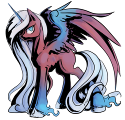 Size: 2000x1920 | Tagged: safe, artist:turonie, oc, oc only, oc:astaroth, alicorn, pony, alicorn oc, art trade, blank flank, female, looking at you, mare, narrowed eyes, simple background, solo, spread wings, transparent background, unshorn fetlocks, wings
