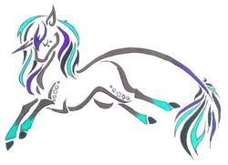 Size: 1024x741 | Tagged: safe, artist:oneiria-fylakas, oc, oc only, pony, unicorn, minimalist, modern art, solo, traditional art