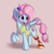 Size: 2540x2524 | Tagged: safe, artist:qbellas, kerfuffle, pegasus, pony, g4, rainbow roadtrip, amputee, clothes, female, happy, high res, implied wing hole, mare, open mouth, pincushion, prosthetic leg, prosthetic limb, prosthetics, raised leg, simple background, solo, vest, wings