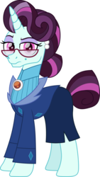 Size: 845x1500 | Tagged: safe, artist:cloudy glow, principal abacus cinch, pony, unicorn, g4, clothes, digital art, equestria girls ponified, female, glasses, mare, ponified, simple background, solo, transparent background