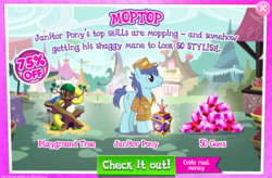 Size: 1037x680 | Tagged: safe, gameloft, deep clean, earth pony, pony, g4, my little pony: magic princess, advertisement, costs real money, introduction card, janitor pony, male, sale, stallion