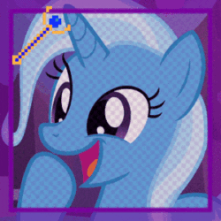 Size: 300x300 | Tagged: safe, edit, edited screencap, screencap, trixie, pony, g4, uncommon bond, animated, cropped, cute, diatrixes, female, laughing, solo
