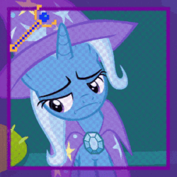 Size: 300x300 | Tagged: safe, edit, edited screencap, screencap, trixie, pony, g4, to change a changeling, animated, cropped, cute, diatrixes, female, solo, wavy mouth