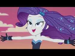 Size: 480x360 | Tagged: safe, screencap, rarity, equestria girls, equestria girls series, g4, the other side, black bars, eyeshadow, female, letterboxing, lidded eyes, makeup, open mouth, photo, singing, solo