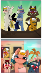 Size: 1944x3400 | Tagged: safe, artist:pencil bolt, somnambula, pegasus, pony, g4, :3, aroused, bipedal, blushing, boat, butt, comic, egyptian, egyptian pony, female, heart, heart eyes, male, plot, shadow, thirsty, wingding eyes