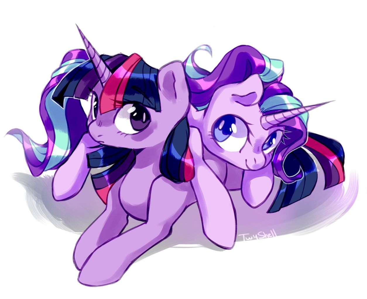 Стар лайт. Твайлайт Глиммер. Твайлайт и Старлайт. Twilight Sparkle and Starlight Glimmer. Искорка и Старлайт шип.