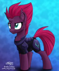 Size: 2501x3000 | Tagged: safe, artist:airfly-pony, artist:elite-bean-dip, derpibooru exclusive, edit, tempest shadow, pony, unicorn, rcf community, g4, my little pony: the movie, bare hooves, broken horn, cheek fluff, ear fluff, eye scar, female, high res, horn, mare, missing accessory, scar, solo
