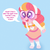 Size: 1000x1000 | Tagged: safe, artist:carouselunique, artist:honeycrisp-tales, oc, oc only, oc:honeycrisp blossom, honeycrisp tales, equestria girls, g4, blue background, clothes, dress, female, freckles, glasses, hairband, offspring, parent:big macintosh, parent:princess cadance, parents:cadmac, simple background, socks, solo, speech bubble