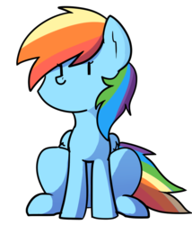 Size: 578x676 | Tagged: safe, artist:pillowsword, rainbow dash, pegasus, pony, g4, beady eyes, cute, dashabetes, female, mare, simple background, sitting, solo, transparent background