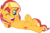 Size: 5340x3517 | Tagged: safe, artist:wissle, sunset shimmer, pony, unicorn, a horse shoe-in, g4, absurd resolution, arm behind head, crossed legs, cute, female, happy, laid back, looking at you, mare, misleading thumbnail, on back, one eye closed, open mouth, palette swap, reclining, recolor, shimmerbetes, simple background, solo, sunset shimmer day, transparent background, vector, wink