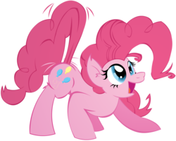 Size: 2500x2000 | Tagged: safe, artist:big-mac-a-brony, pinkie pie, earth pony, pony, g4, cute, diapinkes, ear fluff, female, happy, high res, leg fluff, mare, open mouth, simple background, solo, tail wag, transparent background