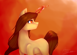 Size: 3507x2480 | Tagged: safe, artist:amyszek, oc, oc only, pony, unicorn, blank flank, female, glowing horn, high res, horn, mare, no mouth, solo