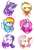 Size: 700x1000 | Tagged: safe, artist:goldypirate, applejack, fluttershy, pinkie pie, rainbow dash, rarity, twilight sparkle, earth pony, pegasus, pony, unicorn, g4, bow, bust, female, grin, mane six, mare, one eye closed, open mouth, simple background, smiling, white background, wink