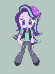 Size: 2448x3264 | Tagged: safe, artist:haibaratomoe, starlight glimmer, equestria girls, g4, beanie, beanie hat, beret, chibi, clothes, cute, digital art, female, hat, high res, simple background, smiling, solo