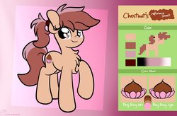 Size: 2048x1343 | Tagged: dead source, safe, artist:php142, oc, oc only, oc:chestnut, earth pony, pony, commission, cutie mark, female, mare, reference sheet