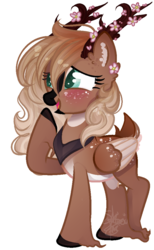 Size: 630x1025 | Tagged: safe, artist:shiroikitten, oc, oc only, oc:nai, deer, original species, peryton, base used, female, simple background, solo, transparent background