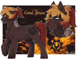 Size: 4000x3000 | Tagged: safe, artist:jeshh, oc, oc only, oc:coal train, earth pony, pony, cigarette, male, negative amount of comments, smoking, solo, stallion