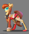 Size: 2500x3000 | Tagged: safe, artist:skitsroom, oc, oc only, oc:lunette, earth pony, pony, boots, clothes, cutie mark, female, goggles, gray background, high res, mare, miniskirt, pleated skirt, shoes, simple background, skirt, smiling, solo, visor