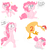 Size: 1310x1330 | Tagged: safe, artist:kirbyrainboom, part of a set, boneless 2, pinkie pie, earth pony, pony, g4, the last laugh, dialogue, happy, ms paint, open mouth, rubber chicken, signature, simple background, sitting, text, wet mane